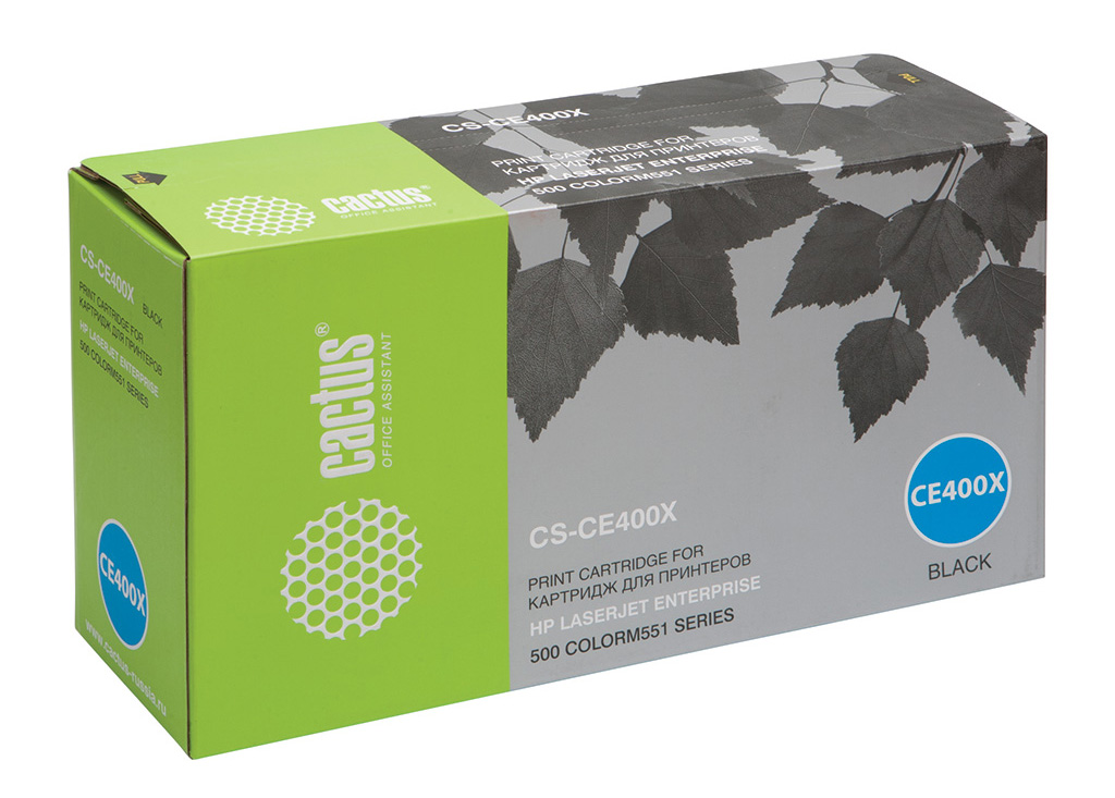

Картридж Cactus CS-CE400X для HP CLJ Color M551 series, черный, 11000 стр, CS-CE400X