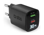 фото Зарядное устройство сетевое  SBS TETRGANLCD1USB1C30K