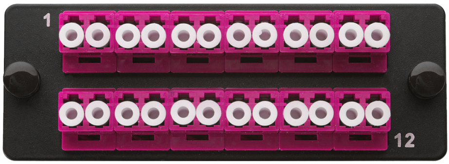 

Планка Eurolan 38M-40-2L-12BL Q-SLOT с 12 адаптерами дуплекс LC OM4, монтажные шнуры, КДЗС, 38M-40-2L-12BL