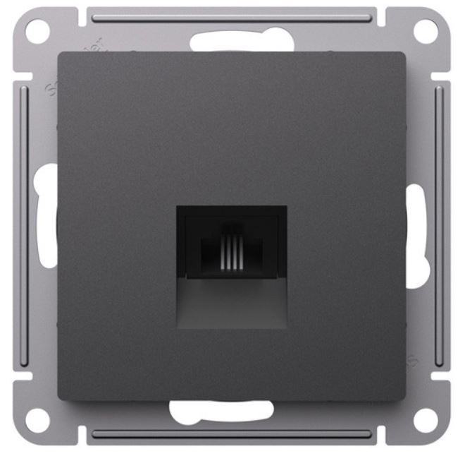 

Розетка телефонная Systeme Electric ATN001481 AtlasDesign RJ11, механизм, базальт, ATN001481