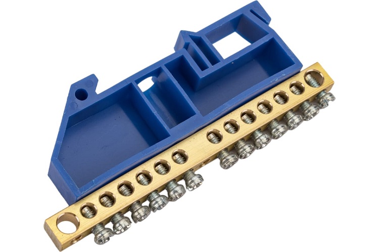 

Шина Rexant 11-2343 «N» нулевая с синим изолятором на DIN-рейку 6x9 мм стойка бол. 14 групп, 11-2343