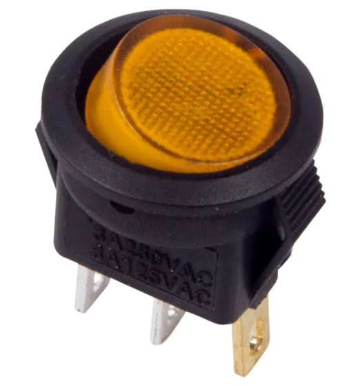 

Выключатель Rexant 36-2532 клавишный круглый 250V 3А (3с) ON-OFF желтый с подсветкой Micro (RWB-106, SC-214), 36-2532