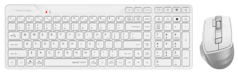 

Клавиатура и мышь Wireless A4Tech Fstyler FB2800C Air2 2076752 White клав: белый/серый, мышь: белый/серый, USB Bluetooth/Радио slim, Fstyler FB2800C Air2