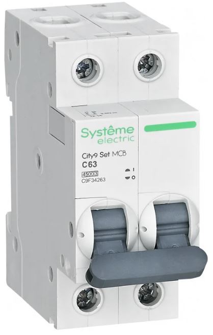 

Автоматический выключатель Systeme Electric C9F34263 City9 Set С 63А 2P 4.5kA 230В, C9F34263