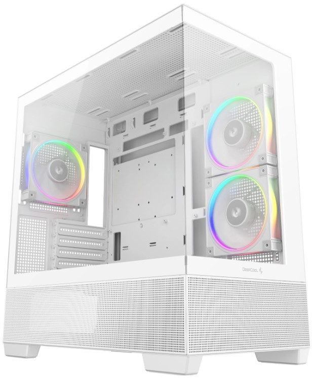 

Корпус mATX Deepcool CG380 3F WH белый, без БП, боковая панель из закалённого стекла, 2*USB 3.0, USB Type-C, CG380 3F WH