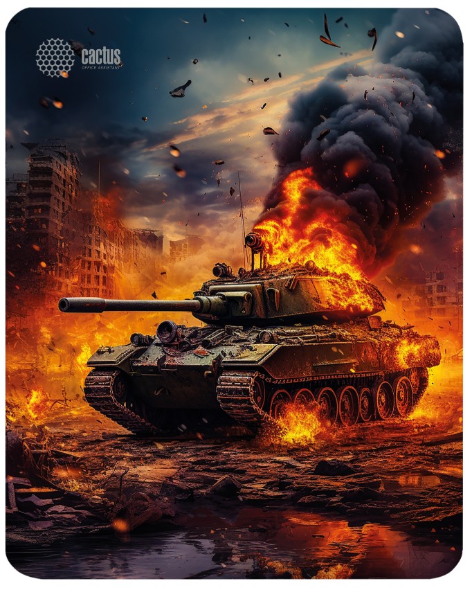 

Коврик для мыши Cactus Burning tank CS-MP-D04M_MAK рисунок 300x250x3мм, Burning tank