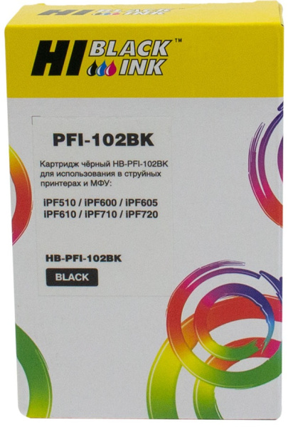 Изображение товара Картридж Hi-Black HB-PFI-102Bk для Canon IPF-510, IPF-600, IPF-710