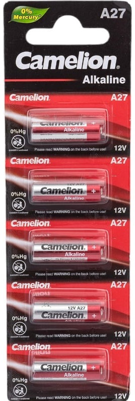 

Батарейка Camelion Plus Alkaline BL-5 LR27A CAMELION 12830 (A27-BP5, батарейка,12В) (упак. 5 шт.), Plus Alkaline BL-5 LR27A