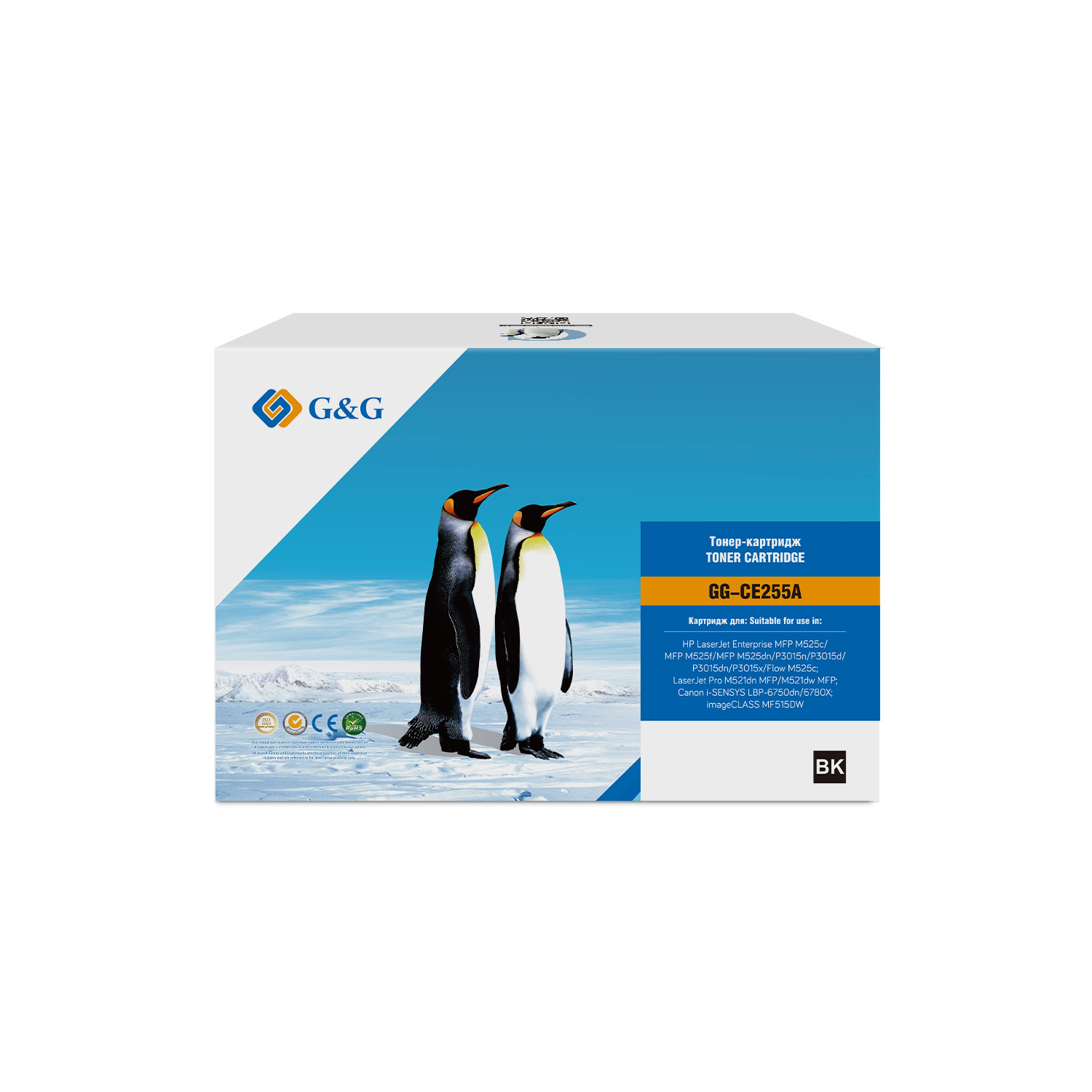 

Картридж GG-CE255A Cartridge G&G for HP LJ M525/P3015/M525/M521; Canon LBP-6750dn/6780X/MF515DW, GG-CE255A