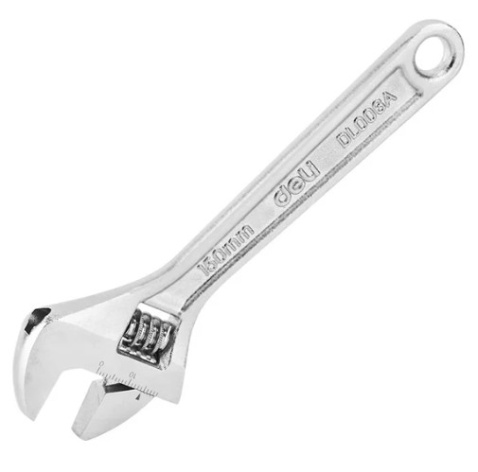 Изображение товара Разводной ключ Deli DL006A 150 мм прочный и надежный инструмент для дома и профессионалов
