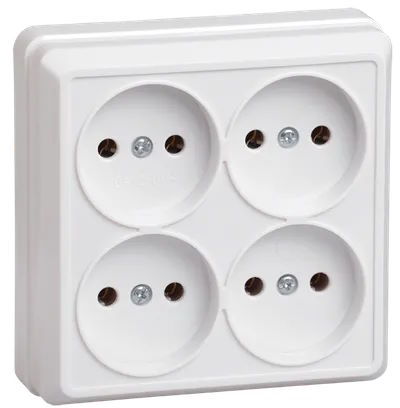 

Розетка IEK ERO40-K01-10-DC 4-м ОП Октава 10А IP20 без заземл. белая, ERO40-K01-10-DC