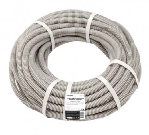 Изображение товара Гофрированная труба Rexant 28-0500-2 с зондом d 50 мм длиной 15 м