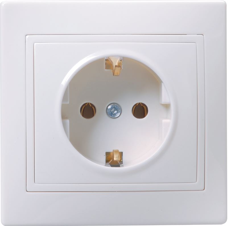 

Розетка с заземлением IEK ERK11-K01-16-K KVARTA без защитных шторок 16А кер. РС10-3-КБ бел, ERK11-K01-16-K