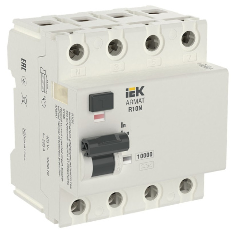 Изображение товара Выключатель дифференциального тока IEK AR-R10N-4-063CS100 80мА 400 В
