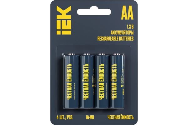 

Аккумулятор IEK AAK-NIMH-06-2700-L04 GREEN Ni-MH AA 2700мАч (4шт/блистер), AAK-NIMH-06-2700-L04