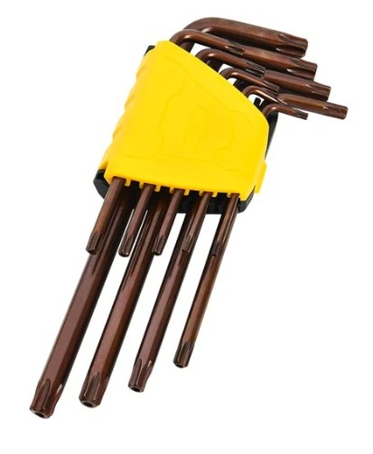 

Набор ключей Deli DL230707G шестигранных "TORX" удлиненных 9 шт S2, размеры T10,T15,T20,T25,T27,T30,T40,T45,T50, пластиковый держатель, DL230707G