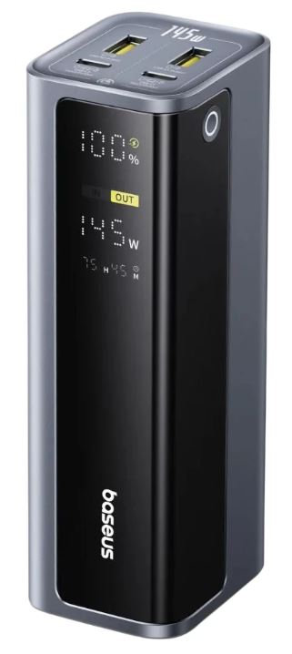 

Аккумулятор внешний портативный Baseus EnerGeek GP12 Fast Charging Digital Display 20800mAh 145W Space Grey (Type-C to Type-C Cable 1M 100W), EnerGeek GP12 Fast Charging