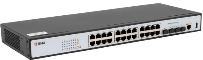 

Коммутатор SNR SNR-S2989G-24TX-2AC управляемый уровня 2+, 24 порта 10/100/1000Base-T, 4x1/10G SFP+, VSF HA, 2xБП 220V AC, SNR-S2989G-24TX-2AC