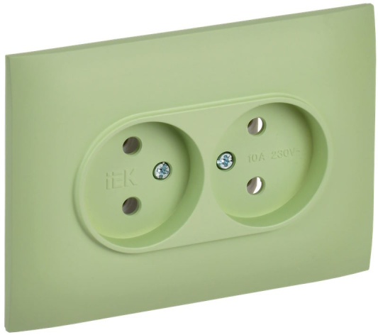 фото Розетка двухместная без заземления в сборе IEK SK-R20-10-K06-F в Омске