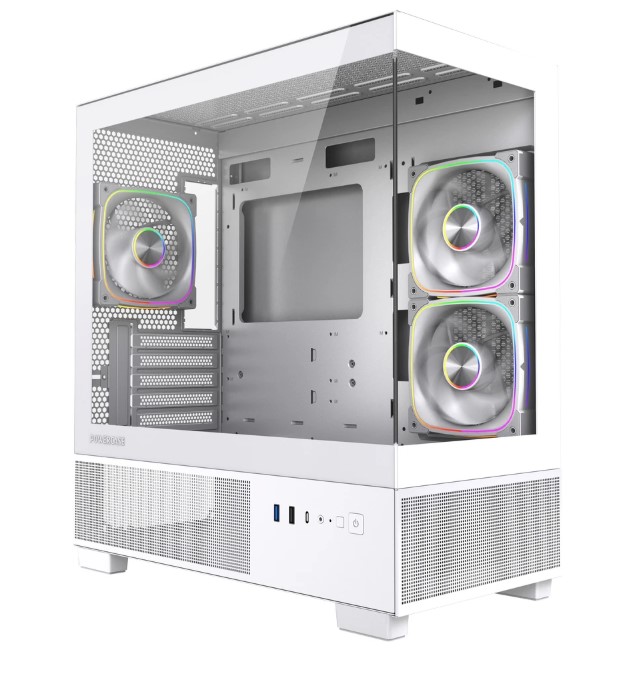 

Корпус mATX Powercase CVMMSW-A3 белый, без БП, боковая панель из закалённого стекла, USB Type-C, CVMMSW-A3