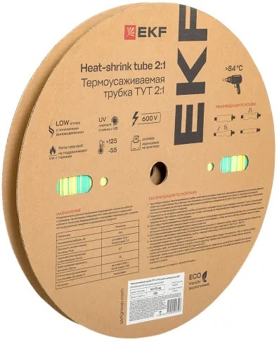 Изображение товара Термоусаживаемая трубка EKF tut-12-yg