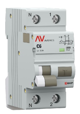 

Автомат дифференциальный EKF rcbo10-1pn-6C-300-ac-av DVA-10 1P+N 6А (C) 300мА (AC) 10кА AVERES, rcbo10-1pn-6C-300-ac-av