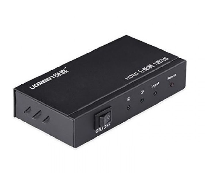 

Разветвитель HDMI UGREEN 40201EU 1x2 с адаптером питания 5V 2A DC. Цвет: черный, 40201EU