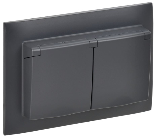 Изображение товара Розетка двухместная с заземлением IEK SK-R26-16-44-K48-F