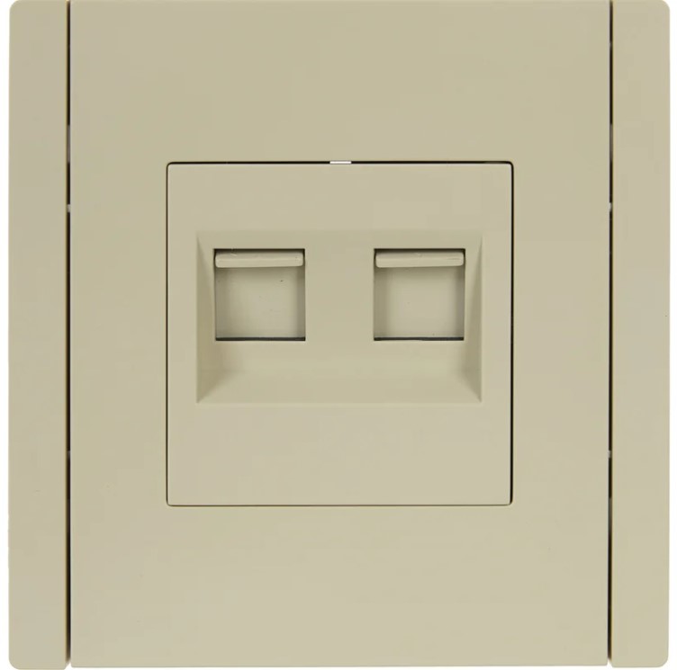 

Розетка компьютерная+телефонная IEK FP-KT20-O-1-K10 FORTE&PIANO RJ11+RJ45 кат.5E FP435 ваниль, FP-KT20-O-1-K10