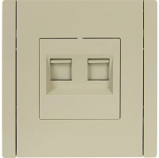 фото Розетка компьютерная+телефонная  IEK FP-KT20-O-1-K10
