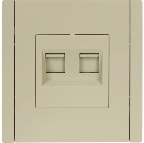 Изображение товара Розетка IEK FP-KT20-O-1-K10 встраиваемая с двумя разъемами RJ-11 и RJ-45