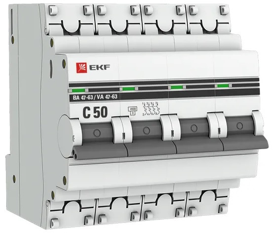 Изображение товара Автоматический выключатель EKF mcb4763-4-50C-pro