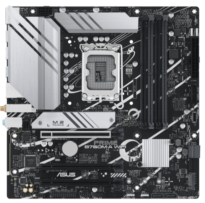 

Материнская плата mATX ASUS PRIME B760M-A WIFI 90MB1EL0-M0EAY0 (LGA1700, B760, 4*DDR5 (7200), 4*SATA, PRIME B760M-A WIFI