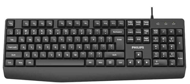 

Клавиатура Philips SPK6237 SPT6237B/60 USB 2.0 104 клав, высокие кн., русская заводская раскладка, чёрный, SPK6237