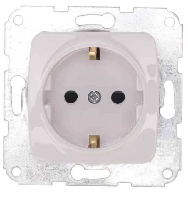 

Розетка KRANZ KR-78-0212 DEA 1-ая с/з з/ш с/у 16А мех. белая, KR-78-0212