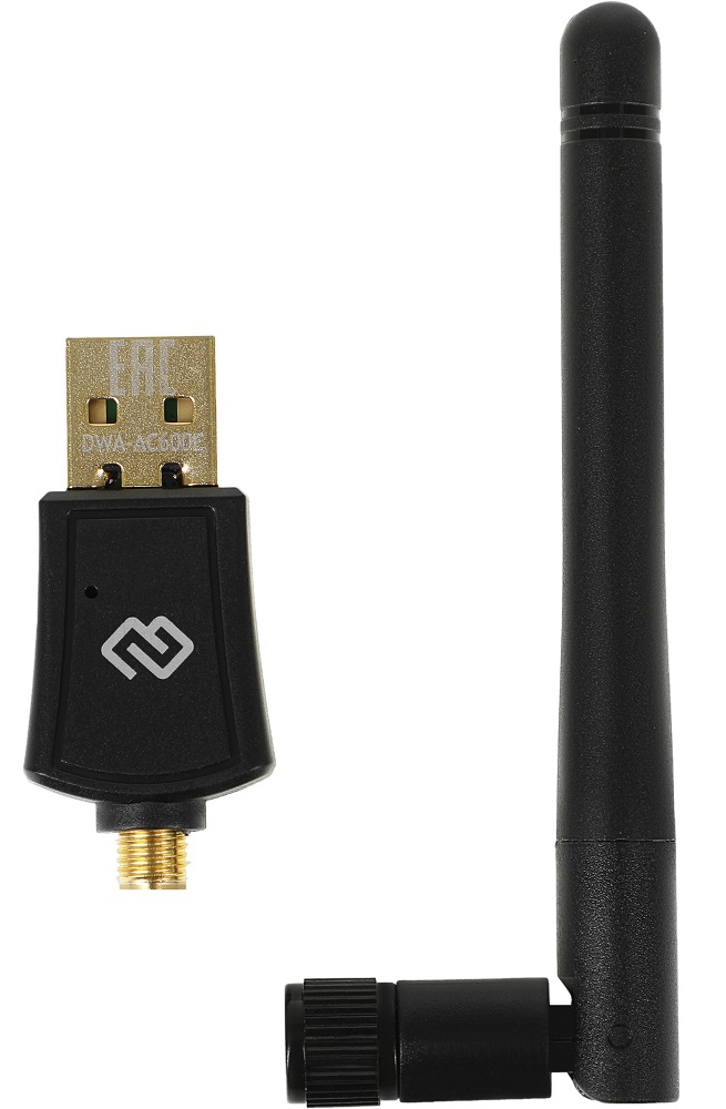 

Сетевой адаптер Digma DWA-AC600E Wi-Fi USB 2.0 (ант.внеш.съем) 1ант., DWA-AC600E