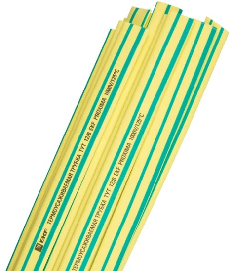 Изображение товара Термоусаживаемая трубка EKF tut-12-yg-1m для изоляции и защиты проводов