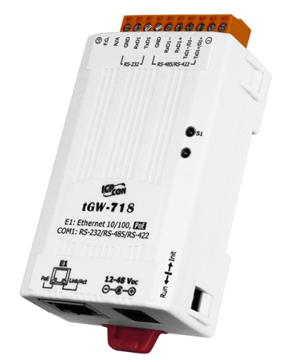Изображение товара Преобразователь интерфейсов ICP DAS tGW-718 для RS-232, RS-422, RS-485 на DIN-рейку