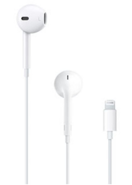 Изображение товара Наушники Apple EarPods с разъемом Lightning - белые, проводные, с микрофоном