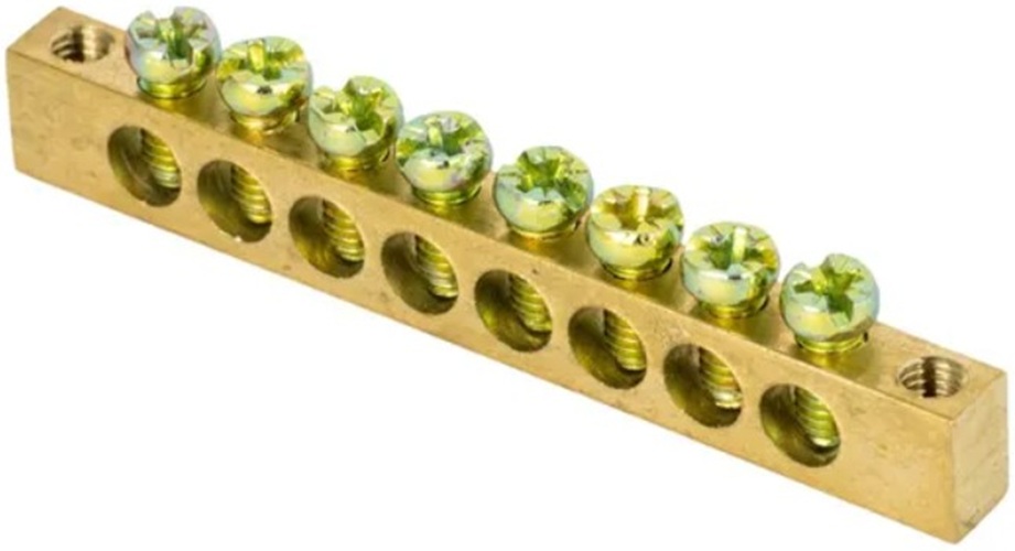 

Шина EKF sn0-63-08-k PEN "ноль-земля" (6x9мм) 8 отв. латунь крепеж по краям, sn0-63-08-k