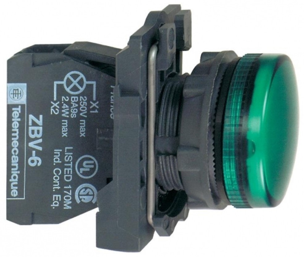 

Лампа Schneider Electric XB5AVM3 сигнальная зелёная светодиодная 230В, XB5AVM3