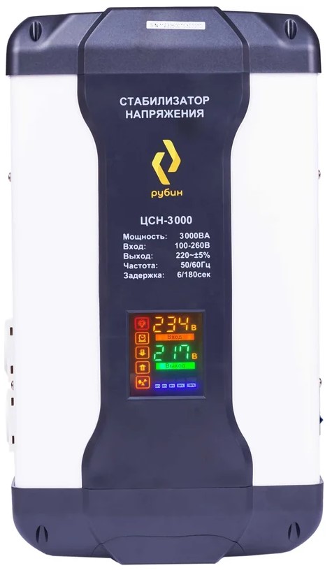 

Стабилизатор напряжения Рубин РЭ-ЦСН 3000 однофазный ЦСН 3 000 (3000ВА), РЭ-ЦСН 3000