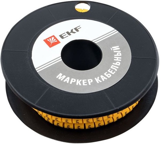 

Маркер на кабель EKF plc-KM-2.5-5 2,5 мм2 "5" (1000 шт.) (ЕС-1), plc-KM-2.5-5