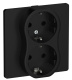 фото Розетка двухместная с заземлением  IEK FI-R21C-16-1-K02
