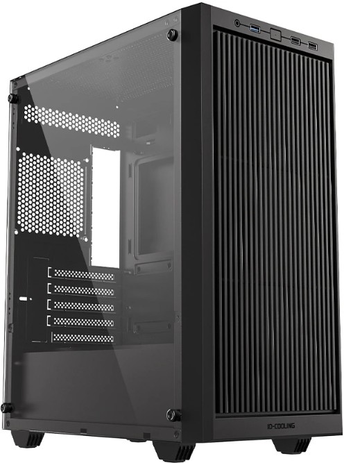 Корпус mATX ID-Cooling WARE 300 черный, без БП, боковая панель из закалённого стекла, USB 3.0, USB 2.0
