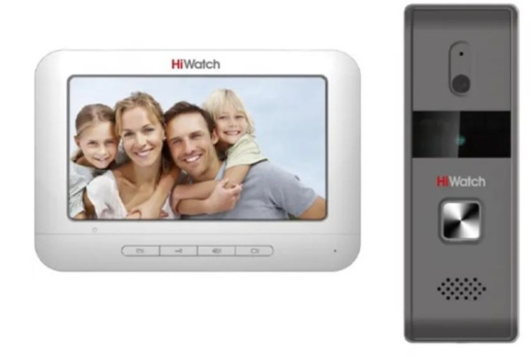 Изображение товара Видеодомофон HiWatch DS-D100KF с 7-дюймовым экраном для безопасности дома