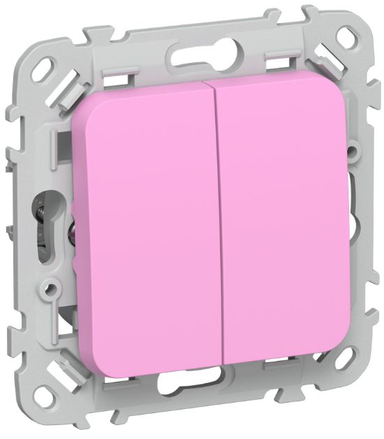 

Выключатель двухклавишный IEK FI-V20-0-10-1-K99 FLITE 10А ВС12-1-0-ФлПр пурпурный, FI-V20-0-10-1-K99