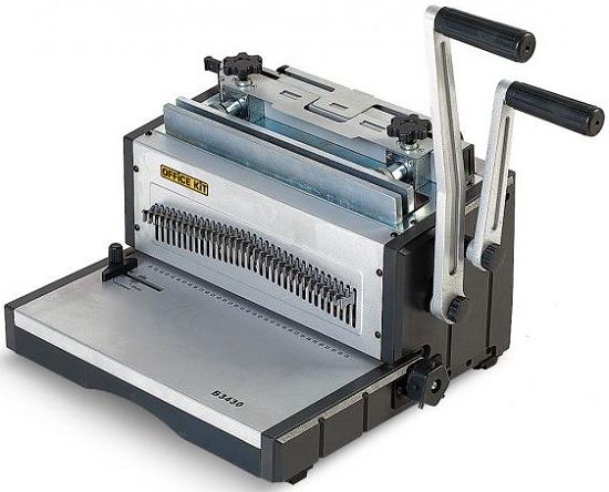 Брошюровщик Office Kit B3430 ручная перфорация, 30 л, переплет max 120 л, метал.пружина, регулир.отступа, откл.ножей, 2 рукоятки