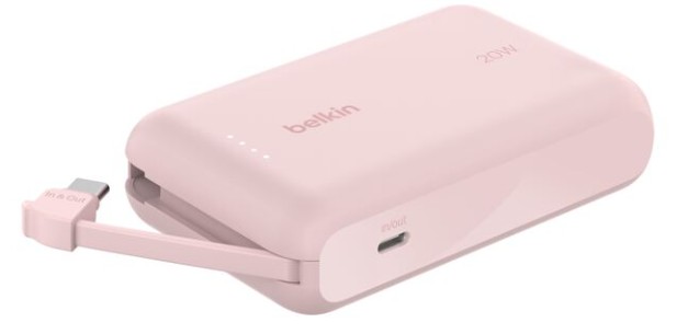 

Аккумулятор внешний Belkin BPB021hqPK 10000mAh USB-C 20W со встроенным кабелем USB-C. Цвет: розовый, BPB021hqPK