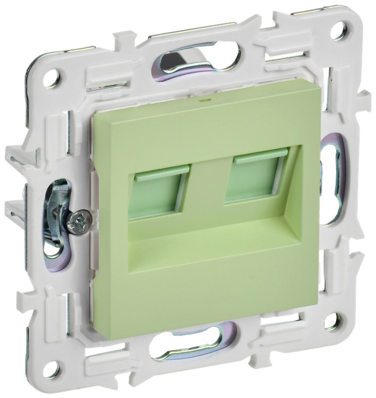 

Розетка компьютерная двойная IEK SK-K20-2-K06 SKANDY RJ45 кат.6 SK-K04M мятная, SK-K20-2-K06